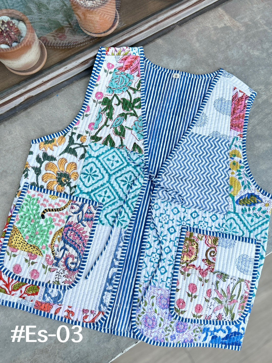 เสื้อกั๊ก ( Patchwork) Tata vest #ขาว Es-03