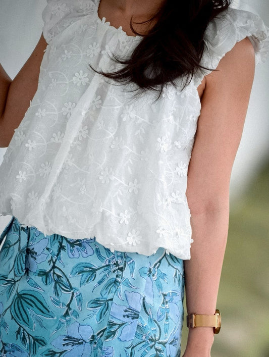 เสื้อครอปแขนกุด เฌอเอม (Cherem)#02 ขาว
