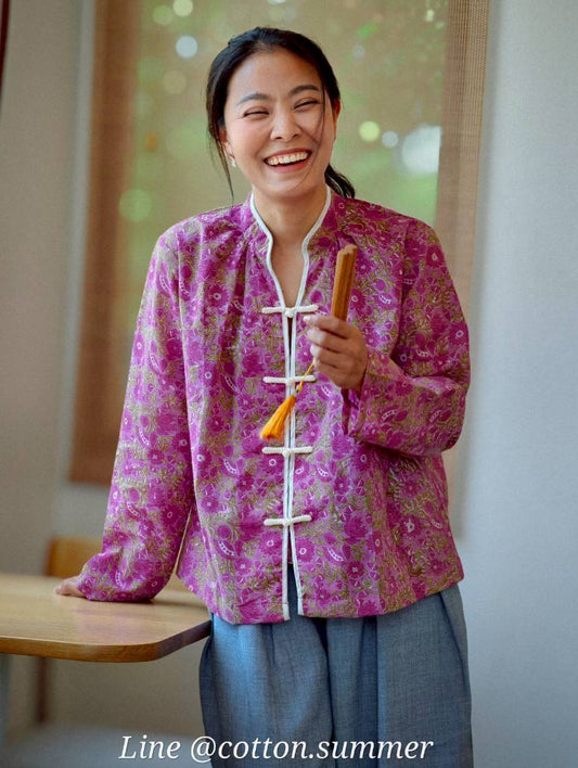 เสื้อ"อู่หลง" แบบจีนโบราณแขนยาว (Oolong) #13-ม่วงตุ่น