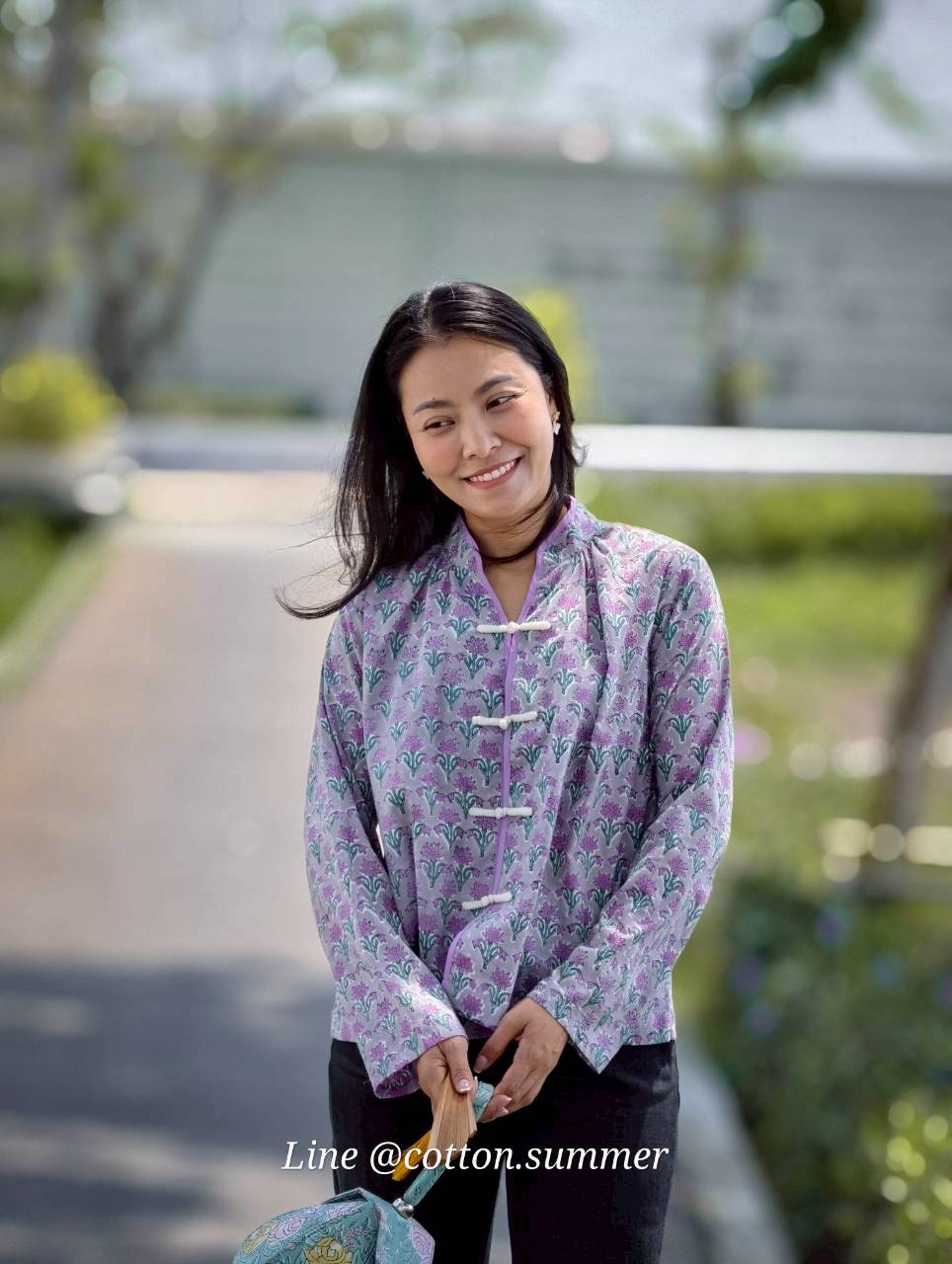 เสื้อ"อู่หลง" แบบจีนโบราณแขนยาว (Oolong) #15-เทา