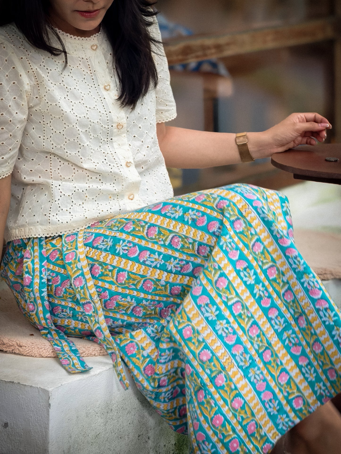ผ้าถุงป้ายราศี (Rasee) #87-Indian Rose