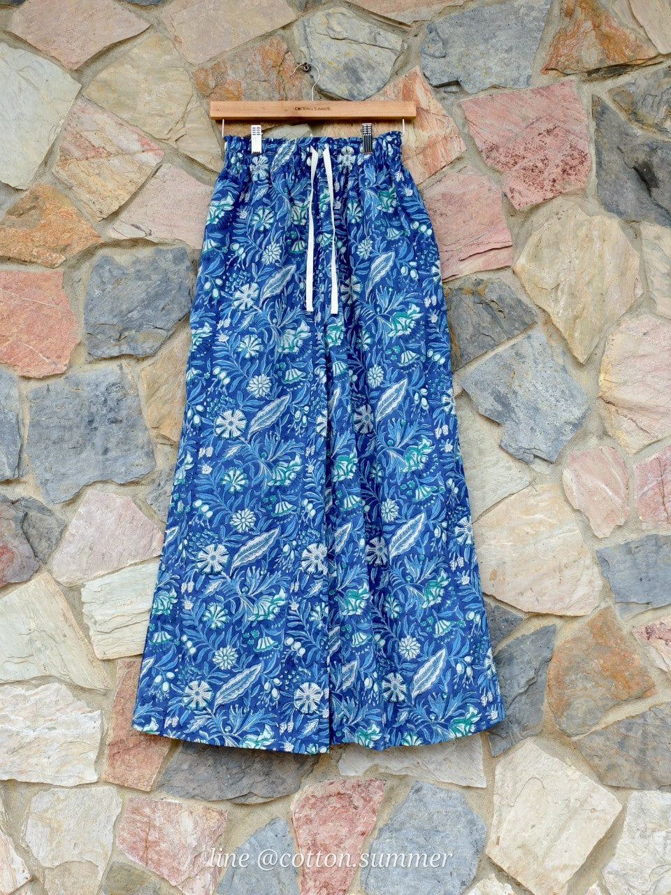 กางเกงเมษา (Mesa pants) #15-Blue Flora
