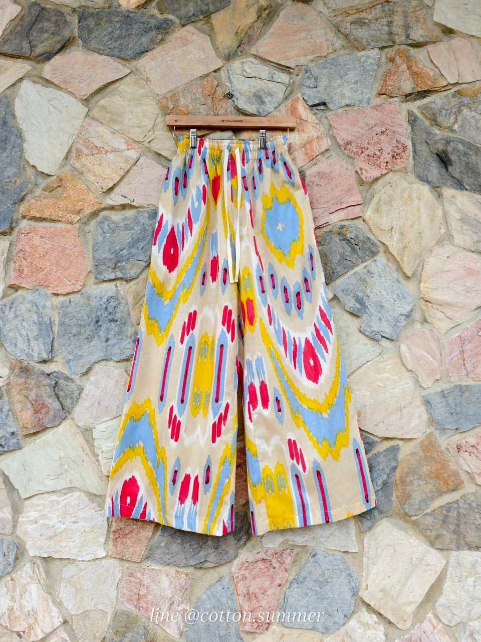 กางเกงเมษา (Mesa pants) #18 Ikat Beige