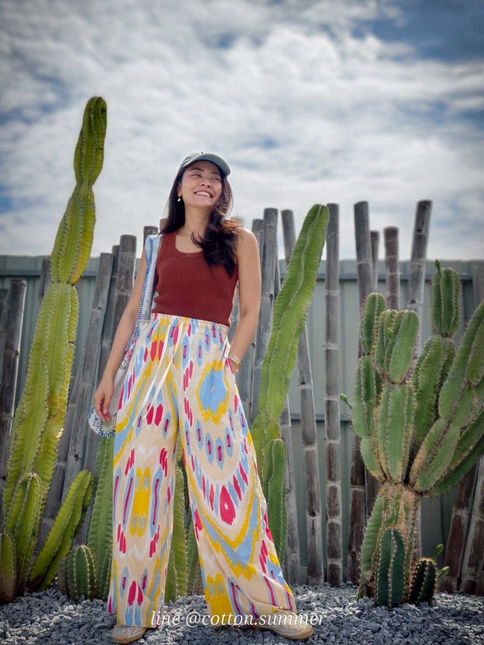 กางเกงเมษา (Mesa pants) #18 Ikat Beige