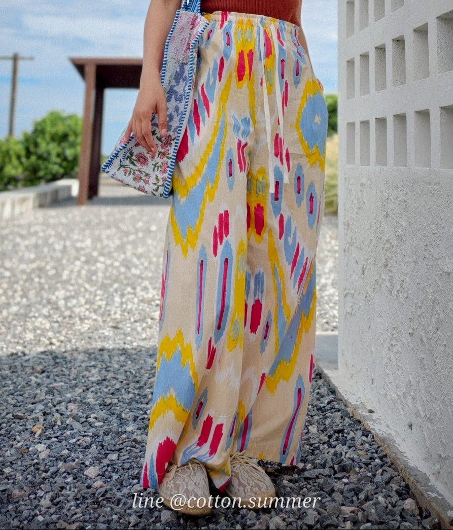 กางเกงเมษา (Mesa pants) #18 Ikat Beige