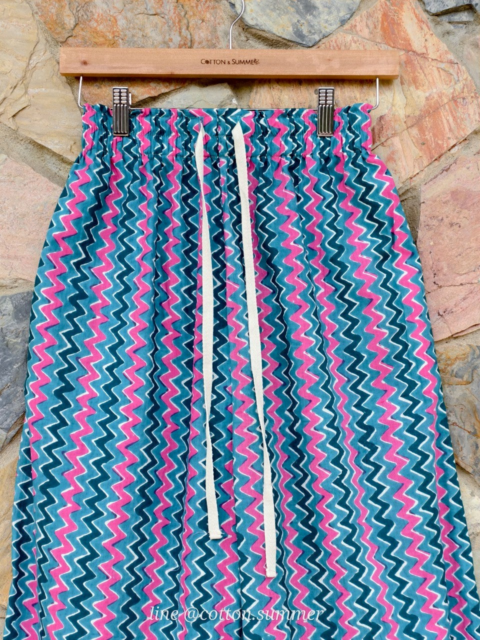 กางเกงเมษา (Mesa pants) #16-Zigzag Green