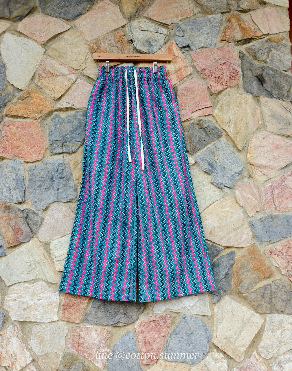 กางเกงเมษา (Mesa pants) #16-Zigzag Green