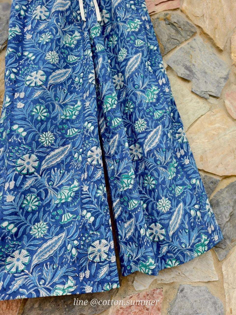 กางเกงเมษา (Mesa pants) #15-Blue Flora