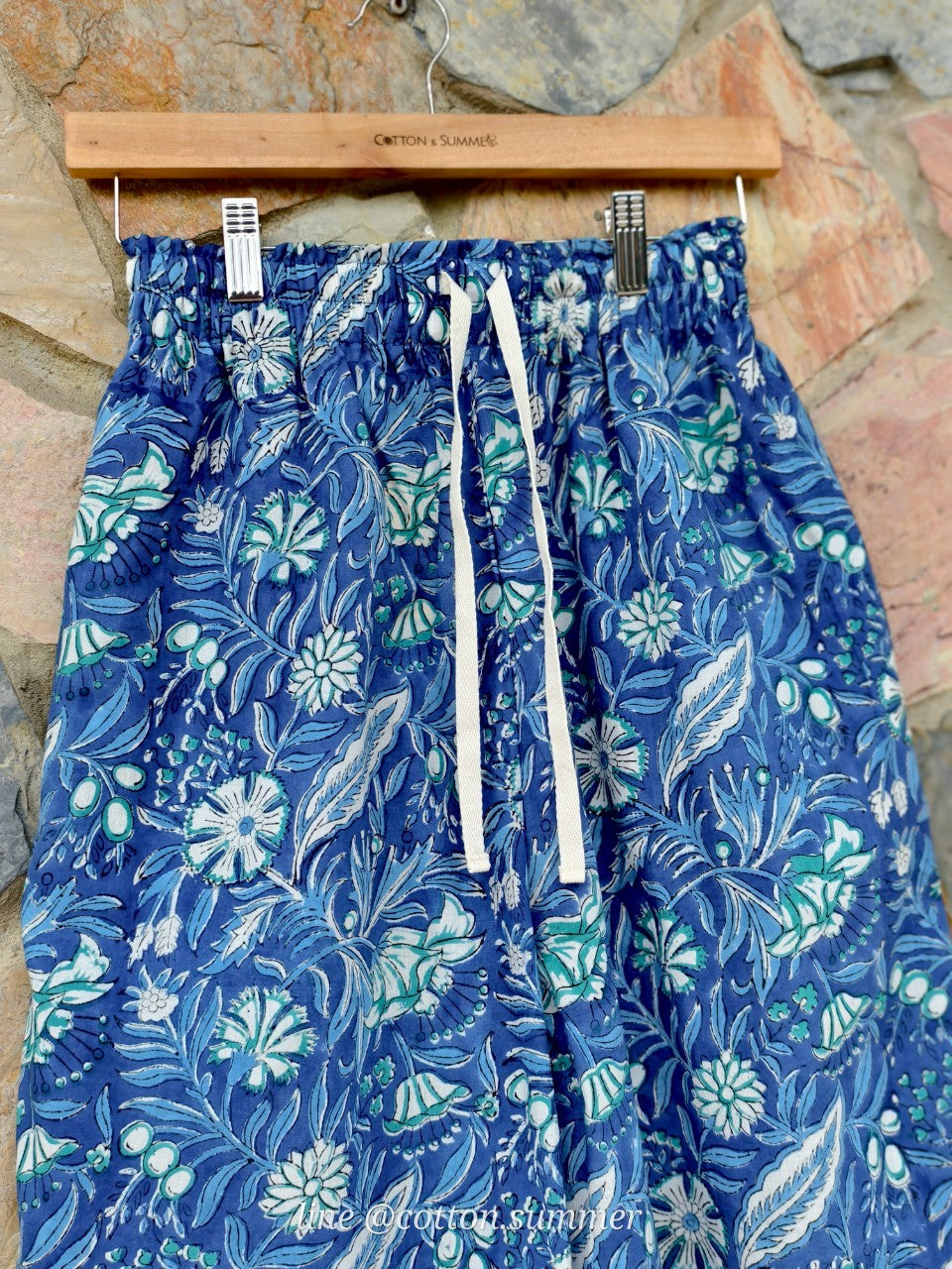 กางเกงเมษา (Mesa pants) #15-Blue Flora