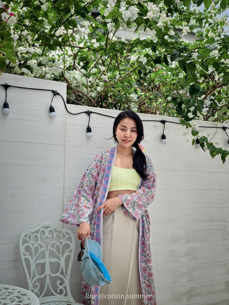 Macau  (มาเก๊า) เสื้อคลุม Yukata  #4เดซี่ม่วง