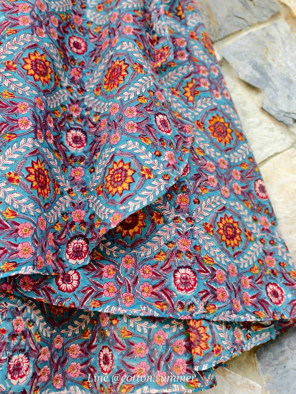 กระโปรงย้วยยาวคอร์เดีย (Cordia) #06-เฟื่องฟ้า