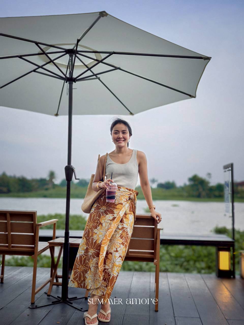 กระโปรงย้วยยาวคอร์เดีย (Cordia) #08-น้ำตาลCaramel