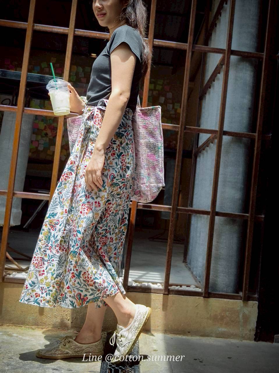 กระโปรงป้ายมัสตาร์ด (Mustard) #33-ขาวWhite