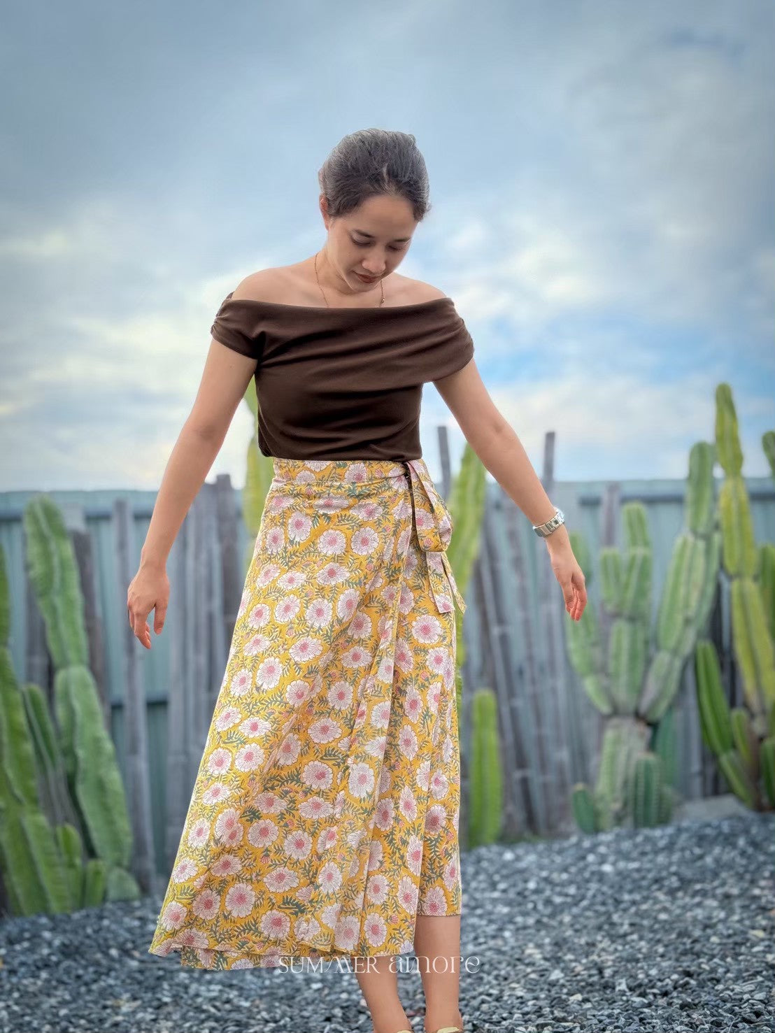 กระโปรงป้ายมัสตาร์ด (Mustard) #36- เหลือง Daisy Yellow