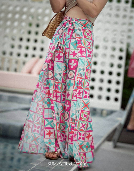 กางเกงผูกเอวหน้าหลังพีพี (PhiPhi ) #02-ชมพู