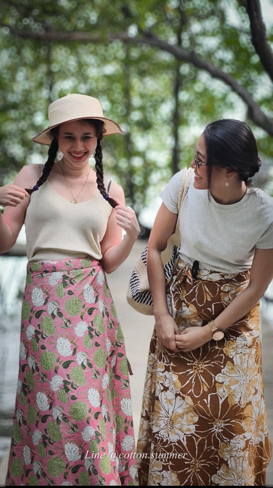 กระโปรงย้วยยาวคอร์เดีย (Cordia) #07-ชมพู Pink Hydrangea