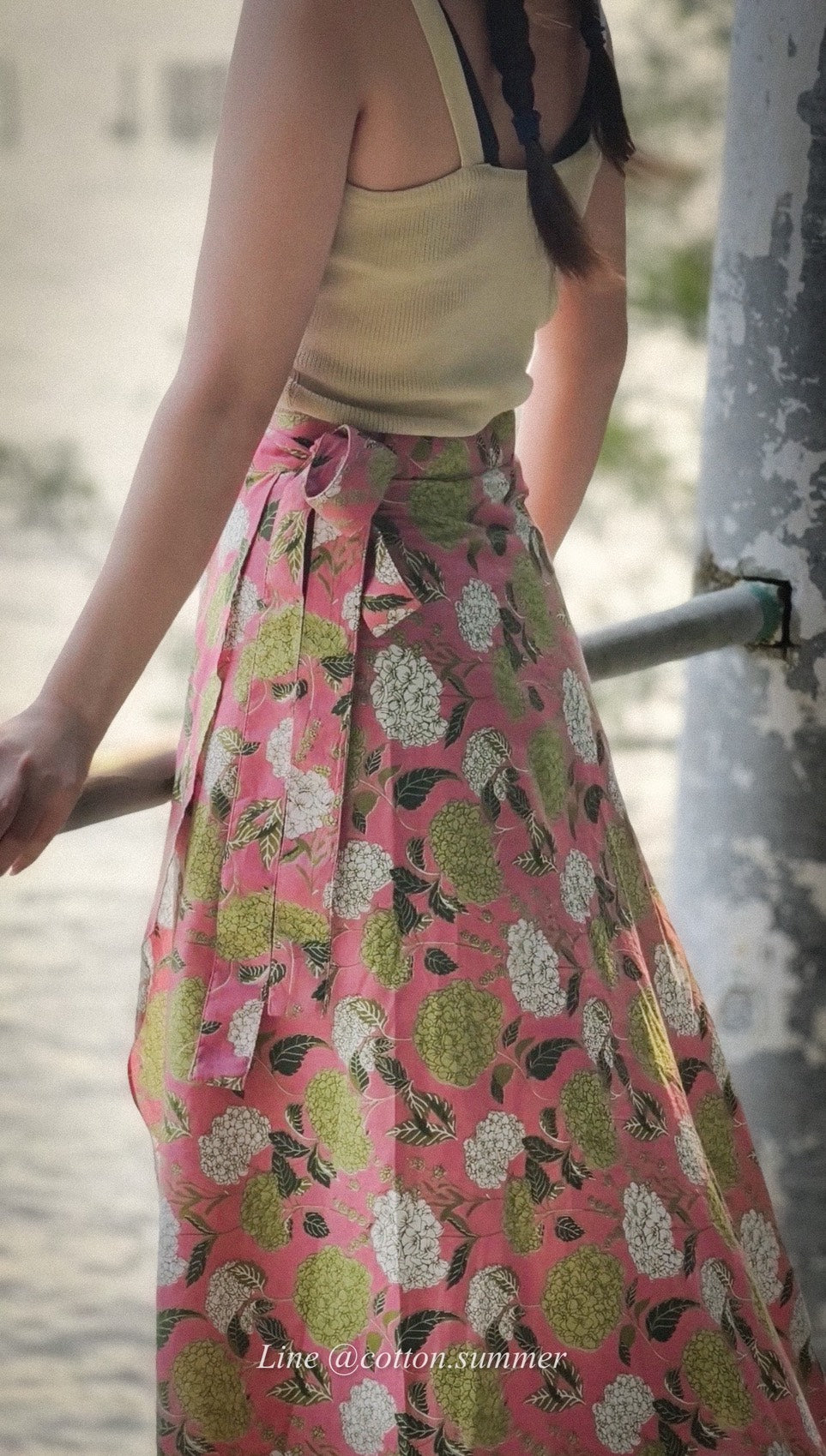 กระโปรงย้วยยาวคอร์เดีย (Cordia) #07-ชมพู Pink Hydrangea