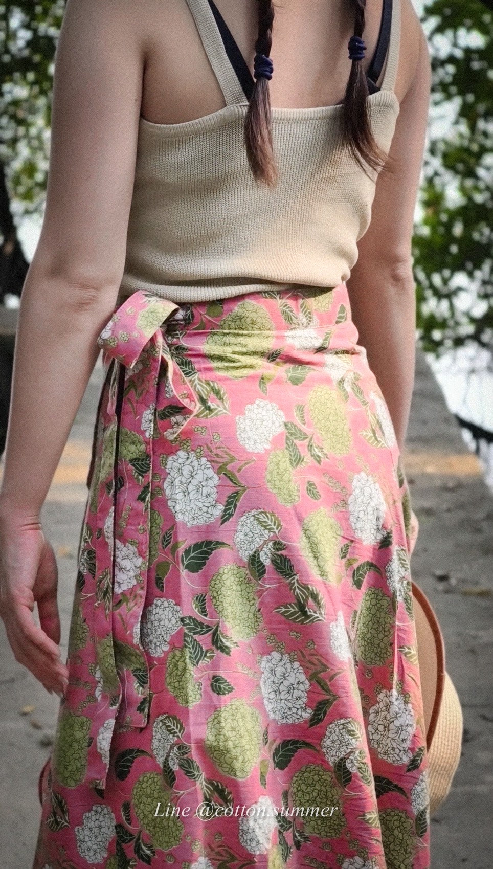 กระโปรงย้วยยาวคอร์เดีย (Cordia) #07-ชมพู Pink Hydrangea